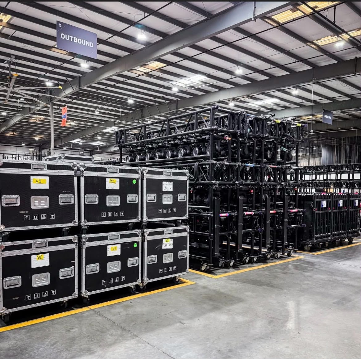 Equipamentos de produção técnica organizados